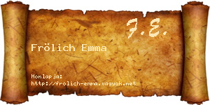 Frölich Emma névjegykártya