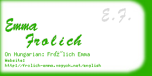 emma frolich business card